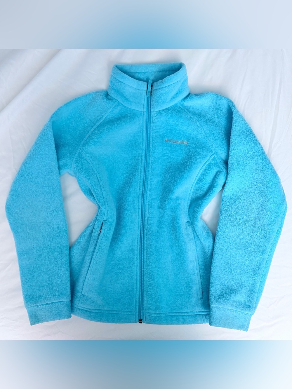 Vintage 90s Columbia Sportswear Retro Turquoise Blue Petite XS Y2K Style Jacket